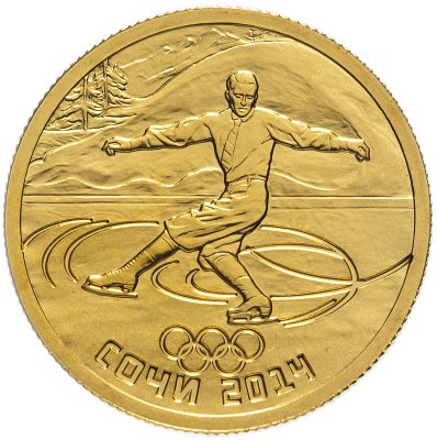 купить 50 рублей 2014 СПМД "XXII Зимняя Олимпиада в Сочи - фигурное катание на коньках" с сертификатом