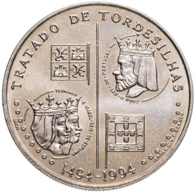 купить Португалия 200 эскудо (escudos) 1994 "500 лет с момента заключения Тордесильясского договора"
