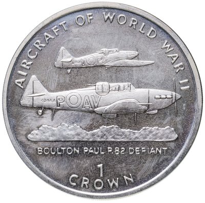 купить Остров Мэн 1 крона (crown) 1995 "Авиация Второй Мировой войны - Boulton Paul Defiant"