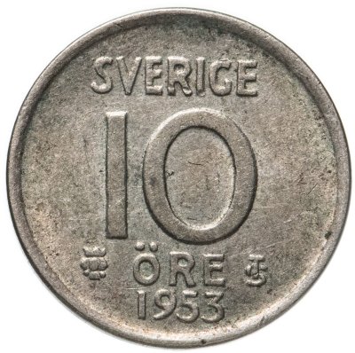 купить Швеция 10 эре (ore) 1953