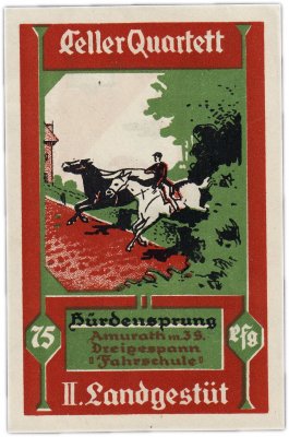 купить Германия (Ганновер : Целле) 75 пфеннигов 1922 "Конный спорт" (226.2/B1)