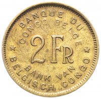 купить Бельгийское Конго 2 франка (francs) 1947