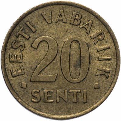 купить Эстония 20 сентов (senti) 1992-1996, случайная дата
