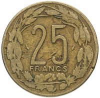 Купить Центральная Африка (BEAC) 25 франков (francs) 1990