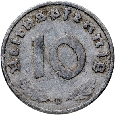 купить Германия, Третий рейх 10 рейхспфеннигов (reichspfennig) 1940 В
