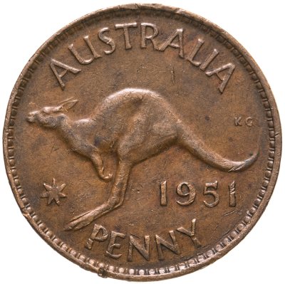 купить Австралия 1 пенни (penny) 1951 Без точки