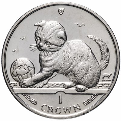 купить Остров Мэн 1 крона (crown) 2000 "Кошки - Шотландская вислоухая кошка"