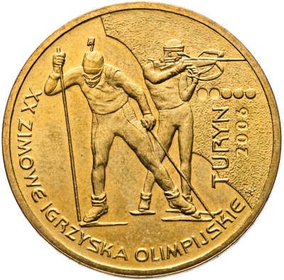 купить Польша 2 злотых 2006 "Зимняя Олимпиада Турин 2006"