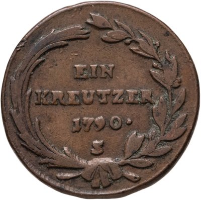 купить Австрия 1 крейцер 1790, знак монетного двора "S" - Смолник