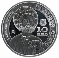 Купить Испания 10 евро 2004 "апостол Иаков", в коробке с сертификатом