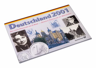 купить Германия полный годовой набор Deutsche Post 2001 из 10 монет, марок в спец исполнении