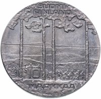 Купить Финляндия 10 марок 1975 "75-летие со дня рождения президента Урхо Кекконена"