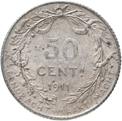 купить Бельгия 50 сантимов (centimes) 1911 Надпись на голландском - 'ALBERT KONING DER BELGEN'