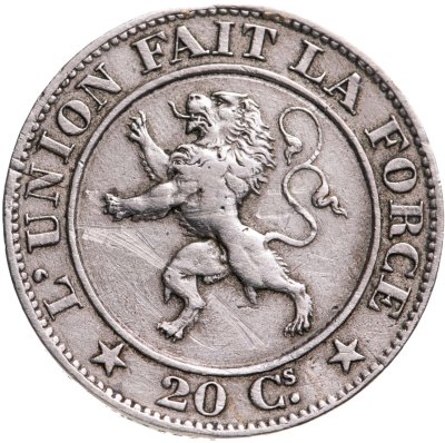 купить Бельгия 20 сантимов (centimes) 1861