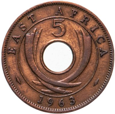 купить Британская Восточная Африка 5 центов (cents) 1963