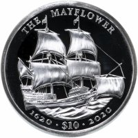 Купить Британские Виргинские Острова 20 долларов 2020 "400 лет корабль Mayflower", в футляре с сертификатом