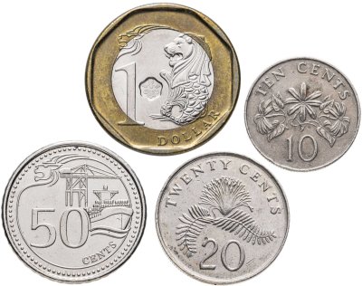 купить Сингапур - набор 4 шт 10, 20, 50 центов + 1 доллар 1985 - 2018