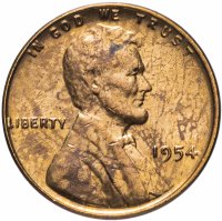 Купить США 1 цент 1954 без буквы монетного двора