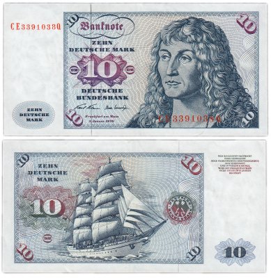 купить Германия ФРГ 10 марок 1970 (Pick 31a)