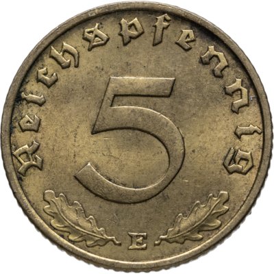 купить Германия (Третий Рейх) 5 рейхспфеннигов 1937 "Е"