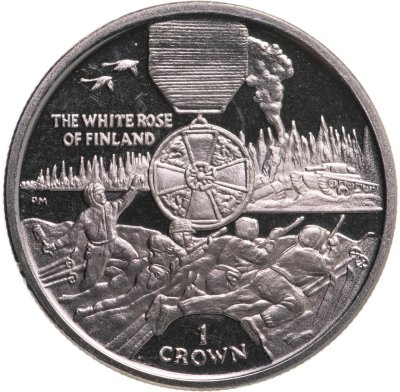 купить Остров Мэн 1 крона 2004 "Награды - Орден Белой розы Финляндии"