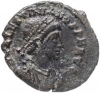 купить Римская Империя, Валентиниан II, 375-392 гг, центенионалис (реверс: Виктория идет влево, волочит пленника)