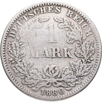 купить Германия 1 марка (mark) 1880 знак монетного двора: "F" - Штутгарт