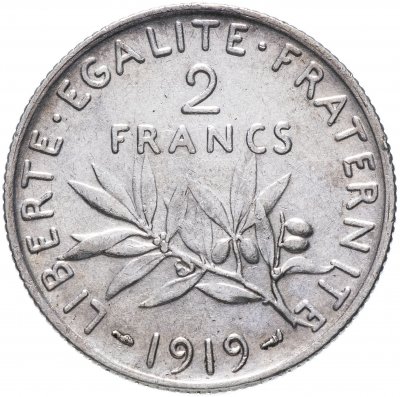 купить Франция 2 франка (francs) 1919