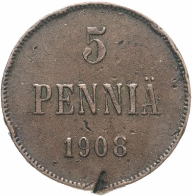 купить 5 пенни (pennia) 1908
