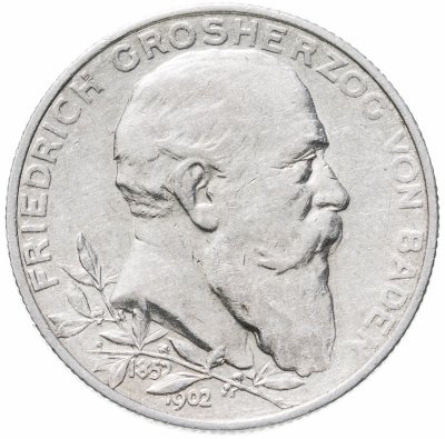 купить Германская империя 2 марки (mark) 1902 "50 лет правлению Фридриха I"
