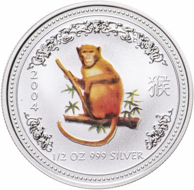 купить Австралия 50 центов 2004 «Восточный календарь.Год обезьяны цветная»