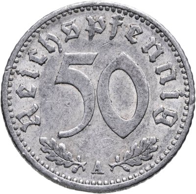 купить Германия, Третий рейх 50 рейхспфеннигов 1935, знак монетного двора "A" — Берлин
