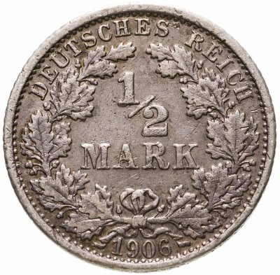 купить Германия, Германская Империя, 1/2 марки 1906 "F"