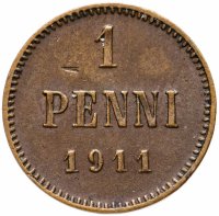 Купить 1 пенни 1911, монета для Финляндии