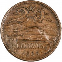 Купить Мексика 20 сентаво 1966