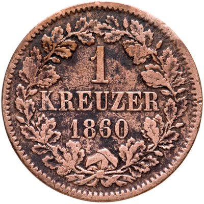 купить Германия, Баден 1 крейцер (kreuzer) 1860
