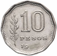 Купить Аргентина 10 песо (pesos) 1962-1968, случайная дата