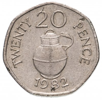 купить Остров Гернси 20 пенсов (pence) 1982