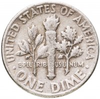 купить США 10 центов (дайм, one dime) 1951 без знака монетного двора
