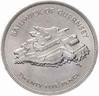 купить Гернси 25 пенсов (pence) 1977 "25 лет правления Королевы Елизаветы II"