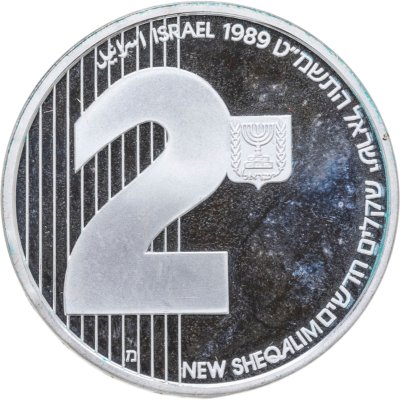 купить Израиль 2 новых шекеля (new sheqalim) 1989 41 год независимости