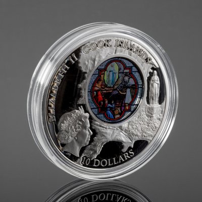 купить Острова Кука 10 долларов 2013 Proof "Небесные витражи - Лурд", в футляре, с сертификатом