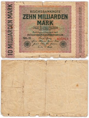 купить Германия 10000000000 марок 1923 (Pick 117)