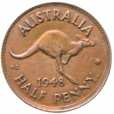купить Австралия 1/2 пенни (penny) 1948