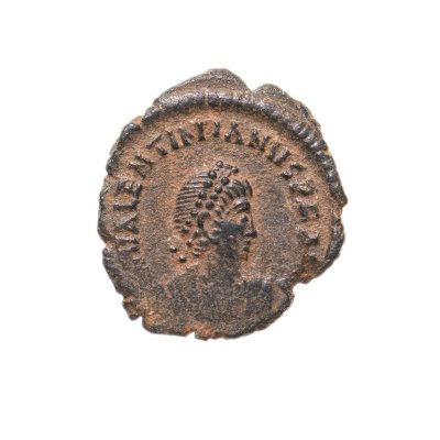 купить Римская Империя, Валентиниан II, AE (фолис) 375-392 гг. (реверс: Виктория идет вправо, держит за волосы пленника)