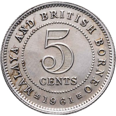купить Малайя и Британское Борнео 5 центов (cents) 1961 Без отметки монетного двора