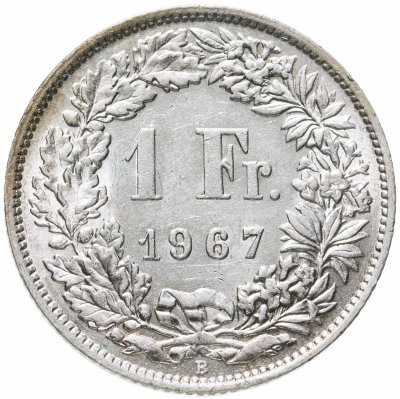 купить Швейцария 1 франк (franc) 1967