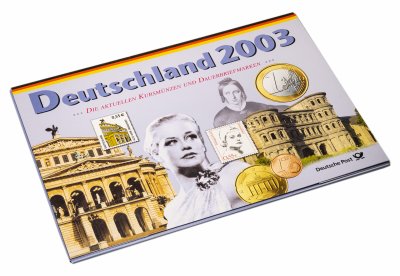 купить Германия полный годовой набор Deutsche Post 2003 из 8 монет, марок в спец исполнении