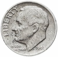 купить США 10 центов (дайм) 1946-1964 Рузвельт (Silver Roosevelt Dime)