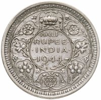 купить Индия (Британская) 1/2 рупии (rupee) 1944